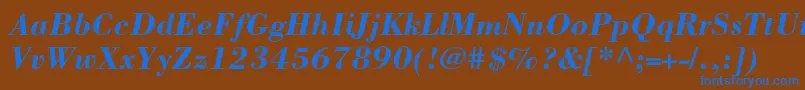 BorjomicBolditalic Font – Blue Fonts on Brown Background