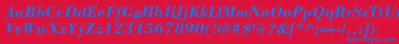 BorjomicBolditalic Font – Blue Fonts on Red Background