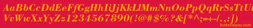 BorjomicBolditalic Font – Orange Fonts on Red Background