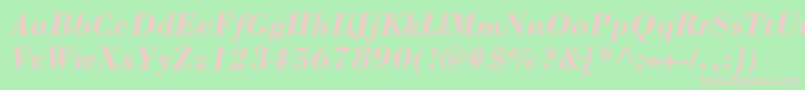 BorjomicBolditalic Font – Pink Fonts on Green Background