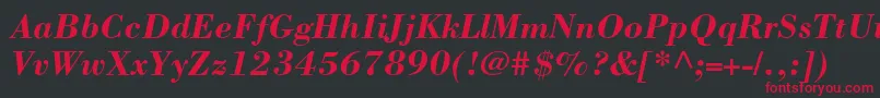 BorjomicBolditalic Font – Red Fonts on Black Background