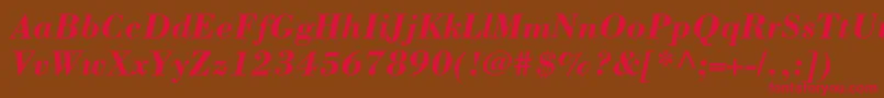 BorjomicBolditalic Font – Red Fonts on Brown Background