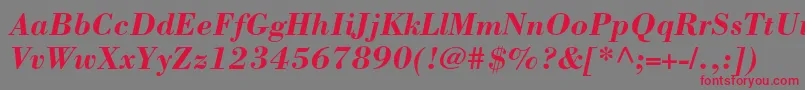 BorjomicBolditalic-Schriftart – Rote Schriften auf grauem Hintergrund
