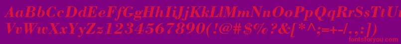 BorjomicBolditalic Font – Red Fonts on Purple Background