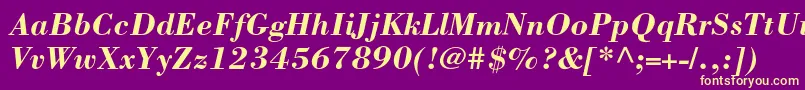 BorjomicBolditalic Font – Yellow Fonts on Purple Background