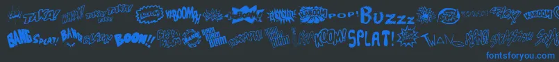 Soundfx Font – Blue Fonts on Black Background