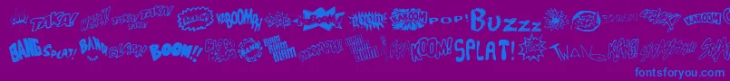 Soundfx-Schriftart – Blaue Schriften auf violettem Hintergrund