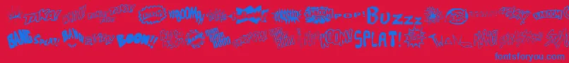 Soundfx Font – Blue Fonts on Red Background