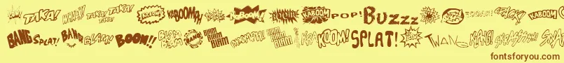 Soundfx Font – Brown Fonts on Yellow Background