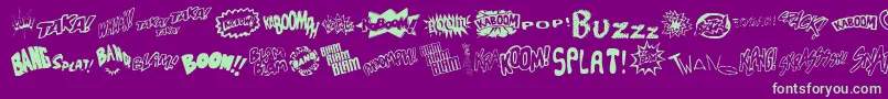 Soundfx Font – Green Fonts on Purple Background