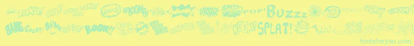 Soundfx Font – Green Fonts on Yellow Background