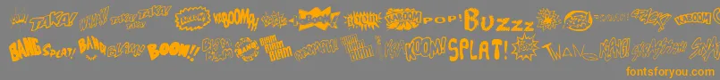 Soundfx-Schriftart – Orangefarbene Schriften auf grauem Hintergrund