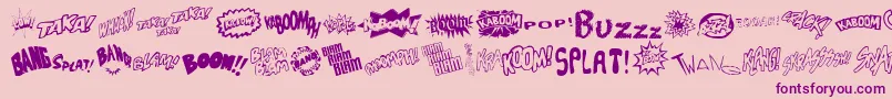 Soundfx Font – Purple Fonts on Pink Background