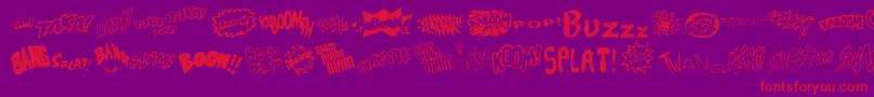 Soundfx Font – Red Fonts on Purple Background