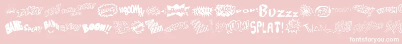 Soundfx-Schriftart – Weiße Schriften auf rosa Hintergrund