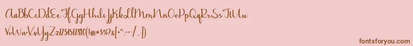 JasmineReminiscentseBold-Schriftart – Braune Schriften auf rosa Hintergrund