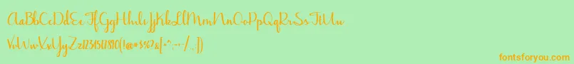 JasmineReminiscentseBold Font – Orange Fonts on Green Background