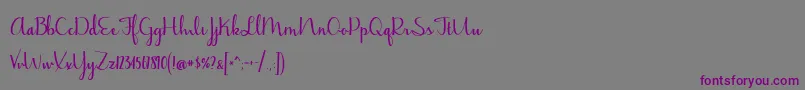 JasmineReminiscentseBold-fontti – violetit fontit harmaalla taustalla