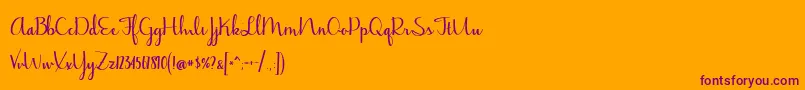 JasmineReminiscentseBold-Schriftart – Violette Schriften auf orangefarbenem Hintergrund