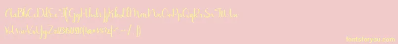 JasmineReminiscentseBold Font – Yellow Fonts on Pink Background