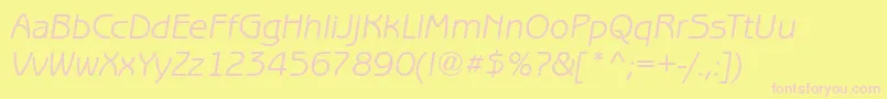 BenjaminGothicItalic Font – Pink Fonts on Yellow Background