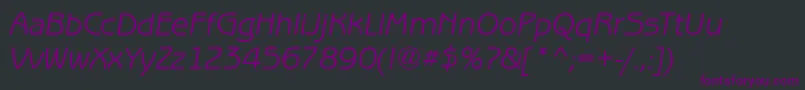 Подробнее о шрифте BenjaminGothicItalic Шрифт BenjaminGothicItalic – фиолетовые шрифты на чёрном фоне
