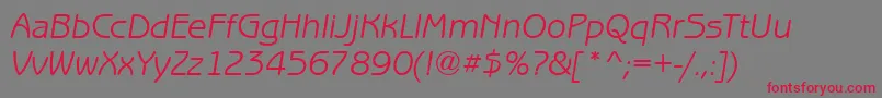 BenjaminGothicItalic Font – Red Fonts on Gray Background
