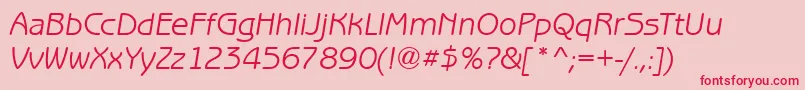 BenjaminGothicItalic Font – Red Fonts on Pink Background