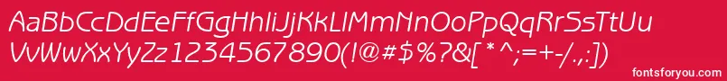 BenjaminGothicItalic Font – White Fonts on Red Background