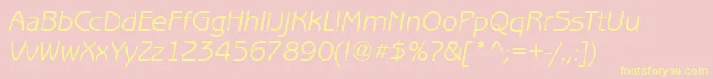 BenjaminGothicItalic Font – Yellow Fonts on Pink Background