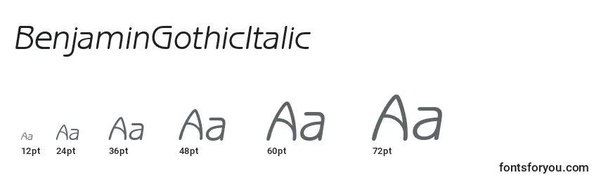 Размеры шрифта BenjaminGothicItalic
