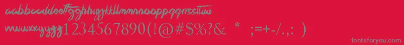 フォントTheBestNight – 赤い背景に灰色の文字