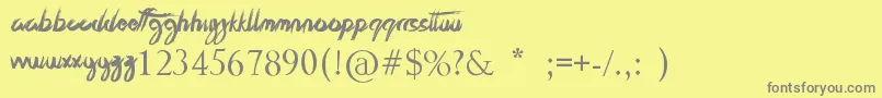 Czcionka TheBestNight – szare czcionki na żółtym tle