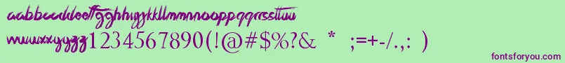 TheBestNight Font – Purple Fonts on Green Background