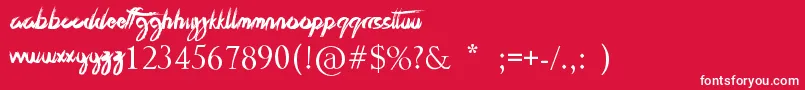 Czcionka TheBestNight – białe czcionki na czerwonym tle