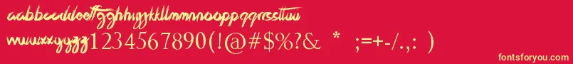 Czcionka TheBestNight – żółte czcionki na czerwonym tle