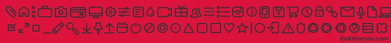 フォントAristaProIconsLightTrial – 赤い背景に黒い文字