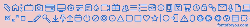 フォントAristaProIconsLightTrial – ピンクの背景に青い文字