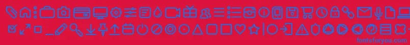 フォントAristaProIconsLightTrial – 赤い背景に青い文字