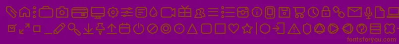 AristaProIconsLightTrial-Schriftart – Braune Schriften auf violettem Hintergrund
