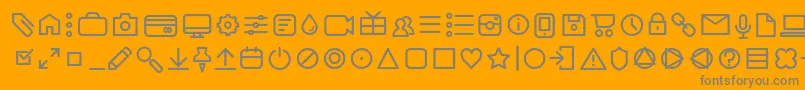 フォントAristaProIconsLightTrial – オレンジの背景に灰色の文字