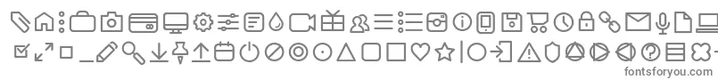 フォントAristaProIconsLightTrial – 白い背景に灰色の文字