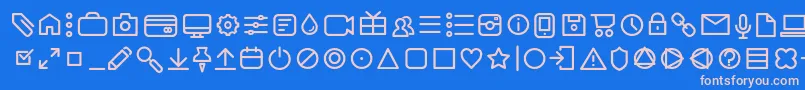 フォントAristaProIconsLightTrial – ピンクの文字、青い背景