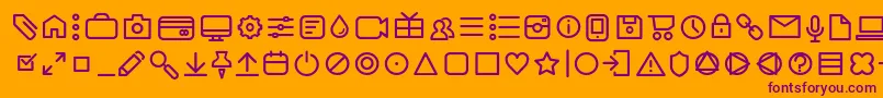 フォントAristaProIconsLightTrial – オレンジの背景に紫のフォント
