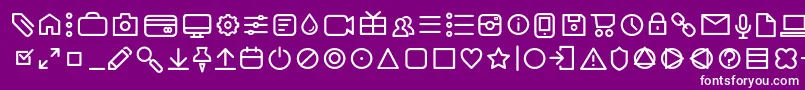 フォントAristaProIconsLightTrial – 紫の背景に白い文字