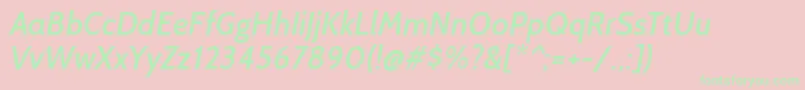 CabinMediumitalic Font – Green Fonts on Pink Background