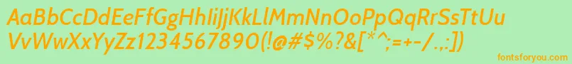 CabinMediumitalic Font – Orange Fonts on Green Background