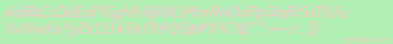 Fonte CabinMediumitalic – fontes rosa em um fundo verde
