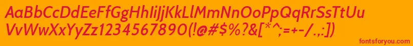 Шрифт CabinMediumitalic – красные шрифты на оранжевом фоне