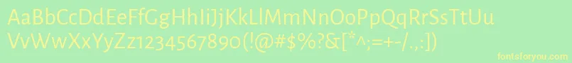 AlegreyasansRegular Font – Yellow Fonts on Green Background
